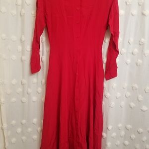 Ann tjian for kenar 2 vintage red silk dress size 8